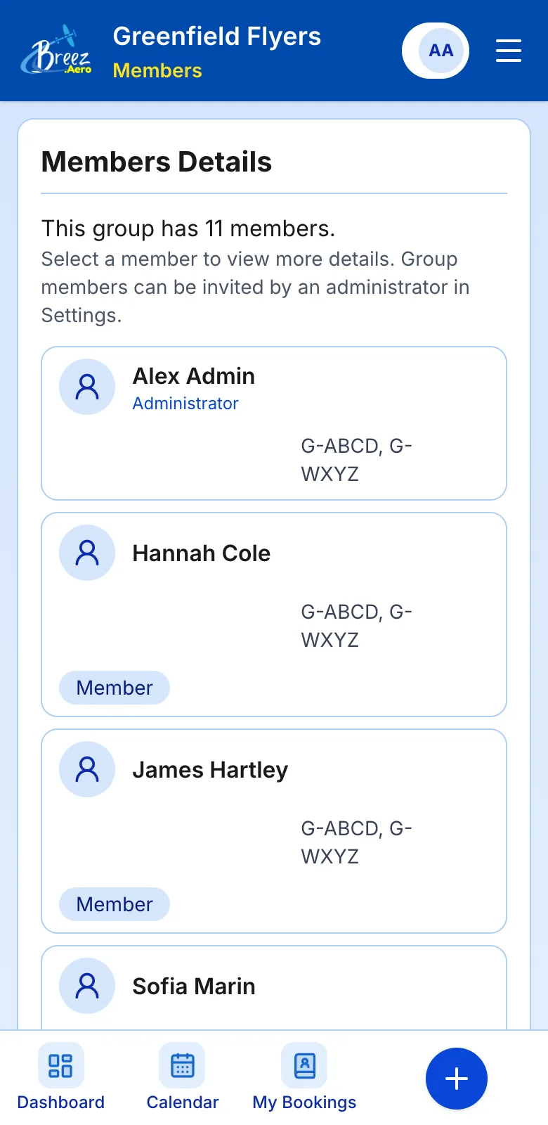 Documents and members on a phone